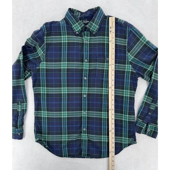 Todd Snyder New York Tailored Navy Green Plaid Button Down Shirt Large - Picture 4 of 6